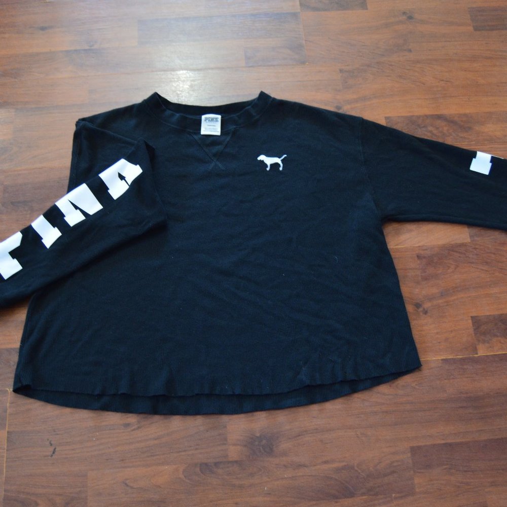 PINK black long sleeve shirt (OPEN TO OFFERS!)